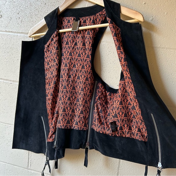 Thomas Wylde Skull Suede Vest Black Leather Vest - Picture 4 of 10